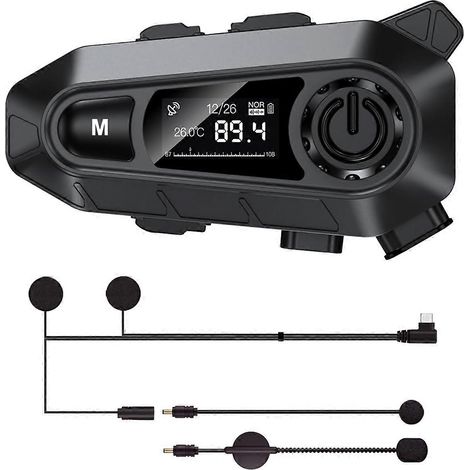 Casque Bluetooth pour moto, casque Bluetooth avec microphone intégré (1/5)