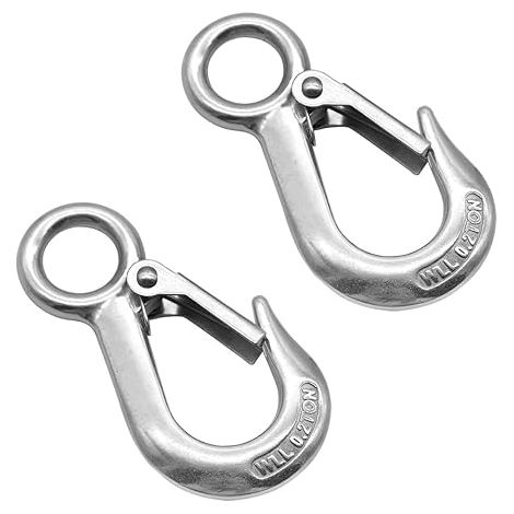 Crochets de levage 304 inox avec loquet, charge de travail 200kg pour grue, lot de 2 (1/5)