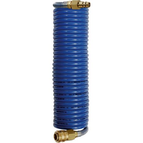 Tubo A Spirale Flessibile In Nylon Con Vite Sterzante, Coppia Espresso E Connettore Maschile, Misure : 11,8 X 9,5 Mm, Ø Di Spirale Esterno 140 Mm