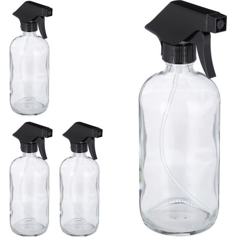 4x Spruzzino Nebulizzatore, Set 500 ml Bottiglie Spray Vuote, Vaporizzatore Parrucchieri, Pulizia, Trasparente (1/5)