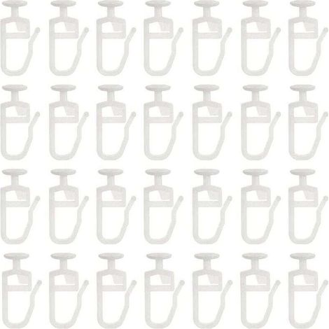 Clips pour stores enrouleurs, crochets blancs pour rideaux à rails, paquet de 50 (clips) (1/4)