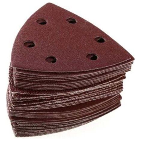 Disques Abrasifs Triangle 9cm 100PCS Alu Grits 40-240 Fixation Velcro 6 Trous Ponçage Bois Métal (1/4)