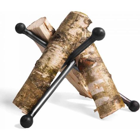 Support à bois pour allumer braséro, acier naturel, 23cm de hauteur, CookKing, 111249