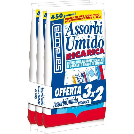 Saratoga ricarica deumidificatore 3x450g – assorbiumido efficace contro umidità e muffa (1/2)