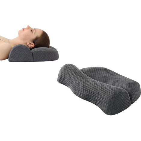 Oreiller cervical ergonomique en mousse à mémoire de forme souple - Gris (1/3)