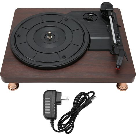 Tourne-disque vinyle 3 vitesses vintage, platine rétro pour décoration et divertissement, 100‑240V (1/5)