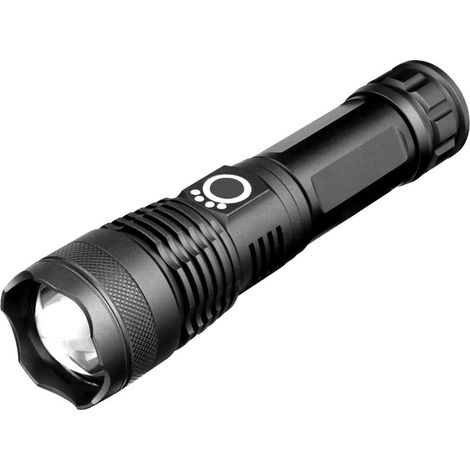Torche Lampe LED Rechargeable USB, Lampe de Poche, 5 Modes Eclairage, Lampe de Poche Zoomable pour Ménage, le Camping, La Randonnée, D'urgence (1/5)