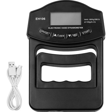 Griffkraftmessgerät 396 lbs Digitales Handdynamometer Griffkraftmesser USB-aufladbar Helles LCD-Display Griffkraftmessgerät (1/2)