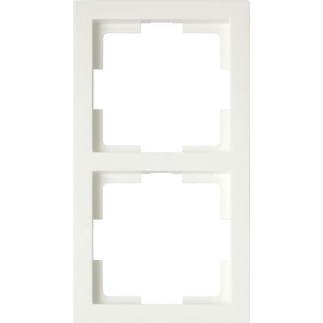 2-fach Rahmen / Schalterblende Modul in Cremeweiß, eckig (1/4)