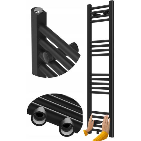 Radiateur Salle de Bain Échelle Granitan Raven 120x30cm Noir 1pc (1/5)