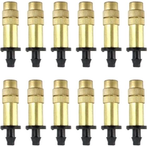 12 Pieces Atomizing Copper Nozzle, Adjustable Spray Drippers, Atomizing Sprinklers, Sprayers Mist Systems For Garden Watering Irrigation