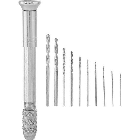 Mini-Präzisions-Handbohrmaschine mit 10 Bohreraufsätzen und Stanzwerkzeug