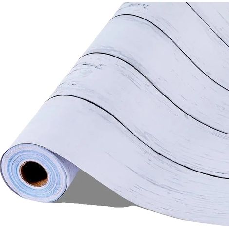 Adhesivo para papel pintado, vinilo autoadhesivo, diseño impermeable, BLANCO (1/2)