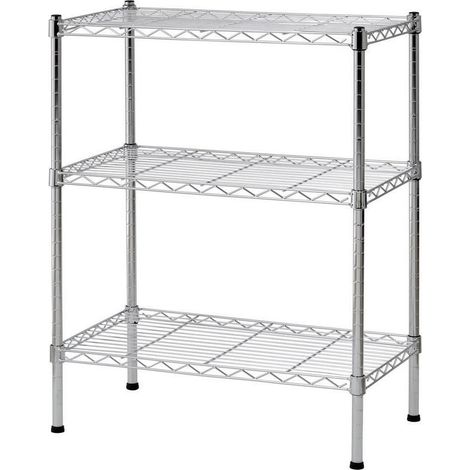 Scaffale in metallo cromato 3 ripiani 60x35x76 cm (1/5)