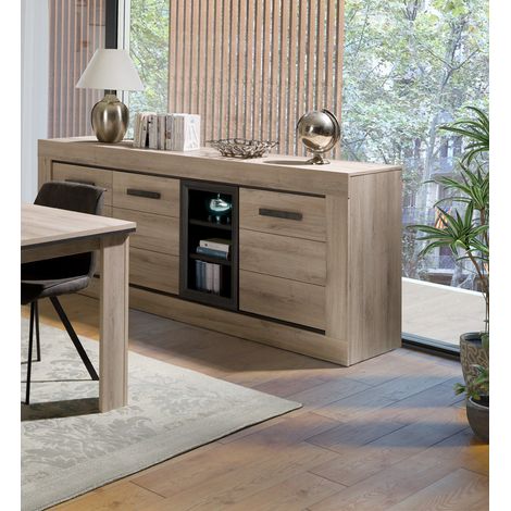 Buffet/bahut contemporain chêne clair Willy (1/5)