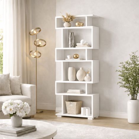 Design-Regal aus weißem Melamin Block 60x165x19,5 cm (1/5)