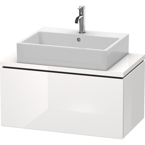 Meuble bas console L-CUBE 400x820x477mm blanc brillant