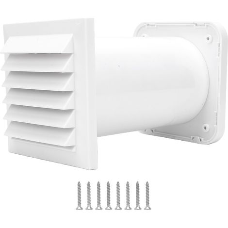 Kit ventilation passive traversant réglable, conduit télescopique avec persiennes pour mur 185-335mm (1/5)