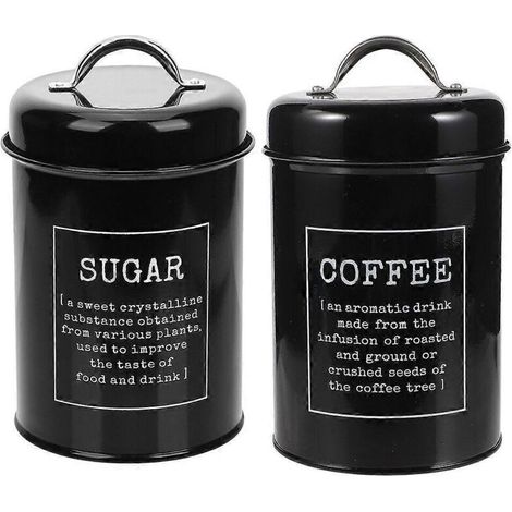 Lot de 2 boîtes à sucre, bocaux à lait en poudre, boîtes à café en métal réutilisables, boîtes à café de cuisine (1/2)
