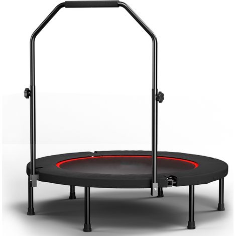 Trampoline pliable 101 cm avec poignée – Élastique de qualité supérieure – Noir (1/5)