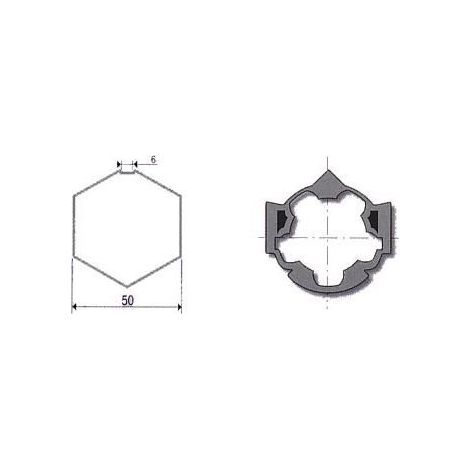 Jeu d'adaptation moteur pour LT 50 tube Hexa 50 somfy (1/2)