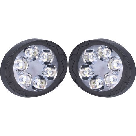 2x Feux de jour Moto 12V 6LED 6000K 1000LM Projecteur Longue Portée Rétroviseur (1/5)