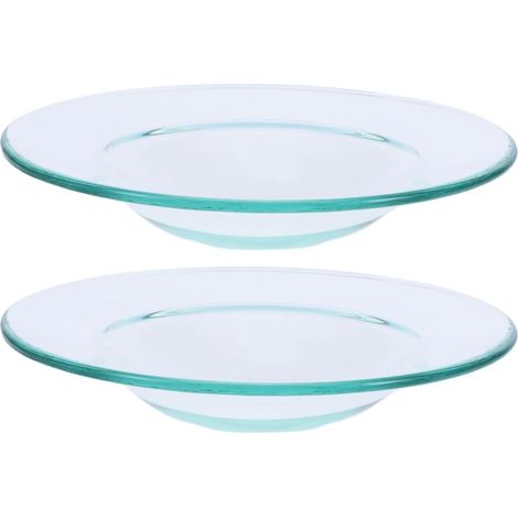Lot De 2 Plaques Chauffantes De Fusion De Cire Réutilisables Transparentes 12 cm Plateaux pour Lampe Diffuseur De Parfum Chauffe-Fragrance Maison Bureau Spa (1/5)