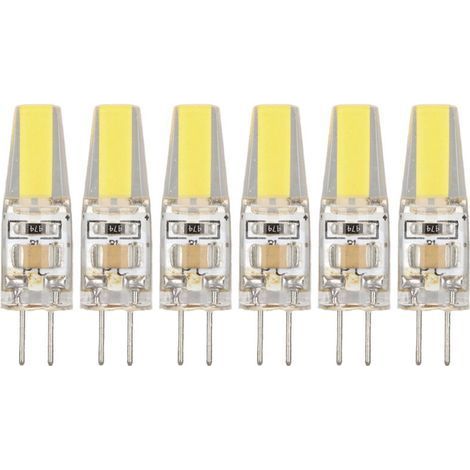 6 Pcs 220 V 6 W G4 LED Ampoules 500LM COB Lampe 360 Degrés D'éclairage Dissipateur de Chaleur Silicone Anti-éblouissement pour La Maison Plafond Paysage Lustre Lampes(Blanc froid 6500K) (1/5)