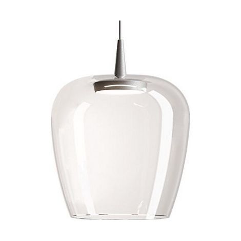 Zafferano Suspension Bilia 230V Led 8W En Aluminium Et Verre Borosilicaté Transparent, Design En Cloche Avec Diamètre 27 Cm, Irc 90 (1/5)
