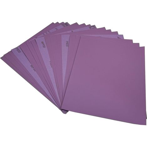 Lot de 15 papiers abrasifs à grain 800, 230 x 280 mm, papier abrasif humide, oxyde d'aluminium pour métal, verre, voiture, meubles en bois (1/5)