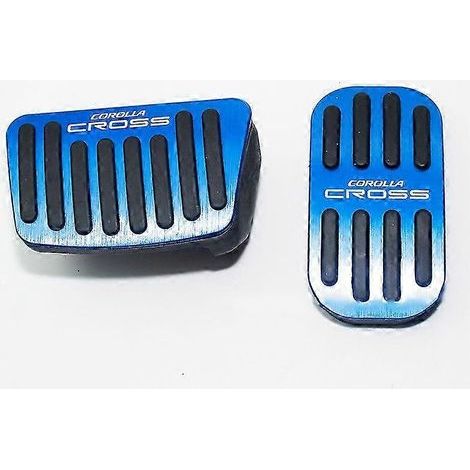 Pédales de voiture en acier inoxydable de qualité supérieure pour Toyota Corolla Cross XG10 2020-2022 - Accessoires : couvre-pédales de frein antidérapants (2 pièces) - Bleu Sy (1/4)
