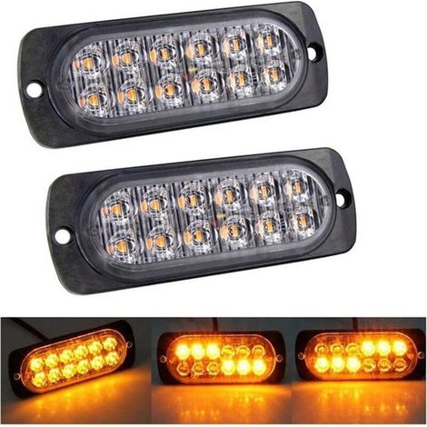 Luces de freno estroboscópicas naranjas - 12 LED - 12V-24V (1/5)