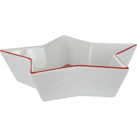 Bol à pâtisserie en forme d'étoile de Noël 21 x 5 cm en porcelaine (1/5)