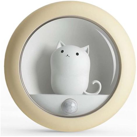 Lámpara con sensor de movimiento para gatos, luz nocturna LED recargable con activación por movimiento, luz blanca cálida, brillo ajustable, portátil para niños y adultos, baño y dormitorio. (1/5)