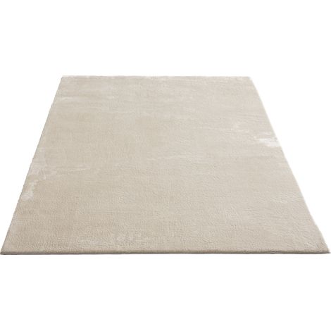FLOORNOVO Hochflor Teppich Beige einfarbig - 340 x 240 cm - Besonders Weicher Teppich Wohnzimmer & Badezimmerteppich - Pflegeleicht - vielseitig einsetzbar im Innenbereich (1/2)
