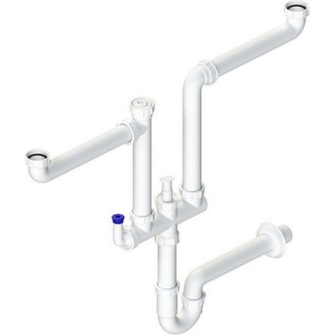 SIFONE SALVASPAZIO A 2 VIE CON ATT. LAVASTOVIGLIE 1"1/2