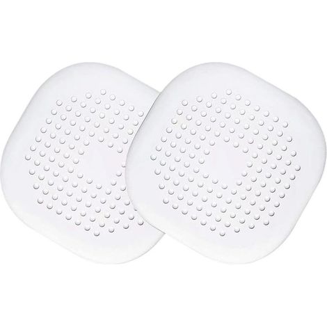 Bouchon de Drainage en Silicone avec Ventouse,2 Pièces,Filtre Anti-Odeurs pour Évier,Douche,Baignoire et Cuisine,Protection d'Évacuation en Silicone (Blanc) (1/5)