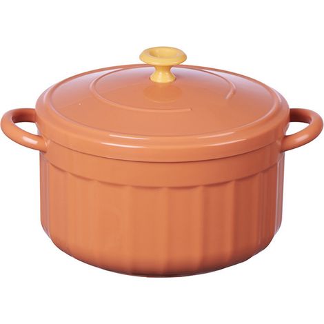 Bol de Nouilles avec Couvercle - Grand Bol Orange pour Étudiants et Dortoirs (1/5)