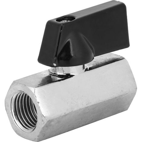 Robinet À Bille Laiton Chromé 1/4 Pouces Femelle - Poignée Droite Miniature - Pour Plomberie Et Gaz - Lot De 1 (1/5)