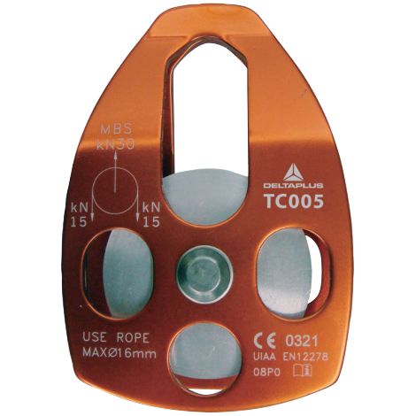 DELTA PLUS - Poulie à flasques oscillantes - Aluminium - Longueur: Unique - Taille Unique - Couleur Orange