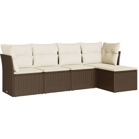 Maison Exclusive - Set comedor de jardín 5 piezas y cojines ratán (1/3)