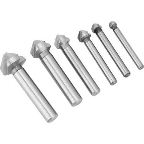 Lot de 6 lames à chanfreiner HSS entièrement rectifiées pour le travail du bois, à 3 cannelures. (1/5)