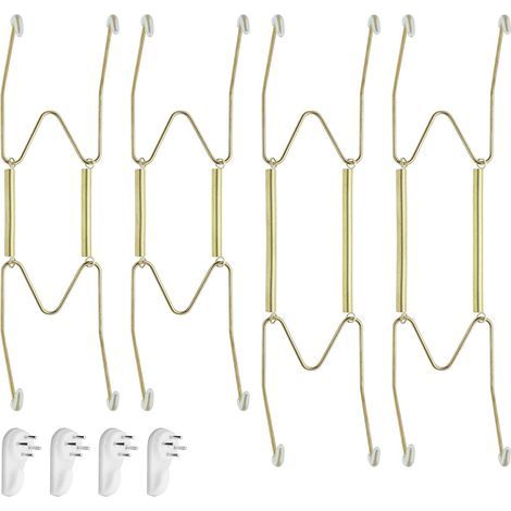 Set mit 4 unsichtbaren, wandmontierten Tellerhaltern, Metalltellergestell mit Wandhaken und Endkappen, für künstlerische Dekoration, Teller und Deko-Objekte (8, 10 Zoll) (1/5)