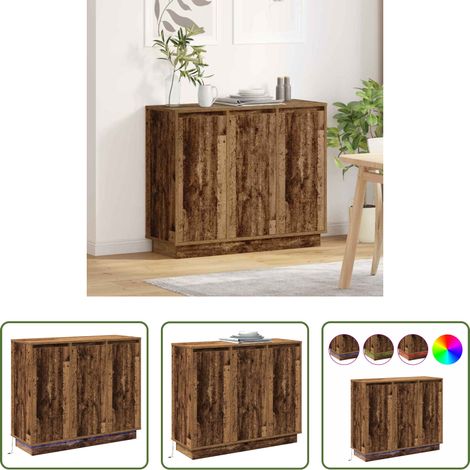 Holzwerkstoff - LED-Sideboard Altholz 90 x 32 x 75 cm Holzwerkstoff (1/5)