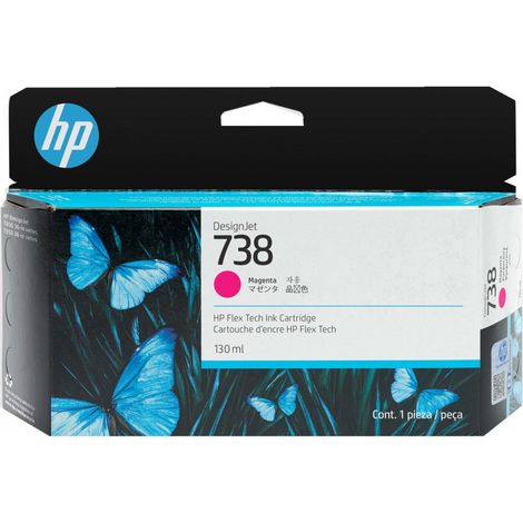 HP Cartouche d’encre DesignJet 738, magenta, 130 ml