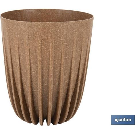 Pack de 5 pots avec filtre de drainage rayé marron WPC 6,2 L