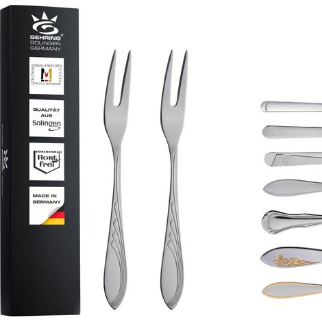Lot de 2 fourchettes à charcuterie Fourchette de service Couverts en acier inoxydable 18/10 Fourchette de présentation Passe au lave-vaisselle Fabriqué en Allemagne (1/4)