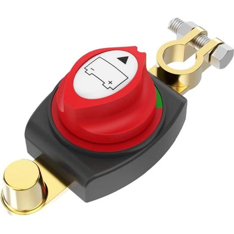 BEBUSINGOTO Interruptor de desconexión de batería de automóvil, interruptor de desconexión de batería de poste superior de 12-48 V para automóvil, camión, barco (1/5)