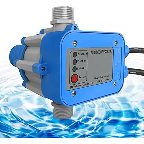 Pressostat Pompe Arrosage 10bar 220/240 Volt Commande de Pompe avec Câble Marche/Arrêt Automatique Pression - Type A NAIZY