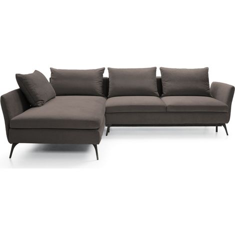 Ecksofa DEMISBAL mit Schlaffunktion, Bettkasten, Dunkelgrau, rechtsseitig (1/4)